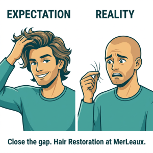 Hair restoration illustration — Root Awakening at MerLeaux